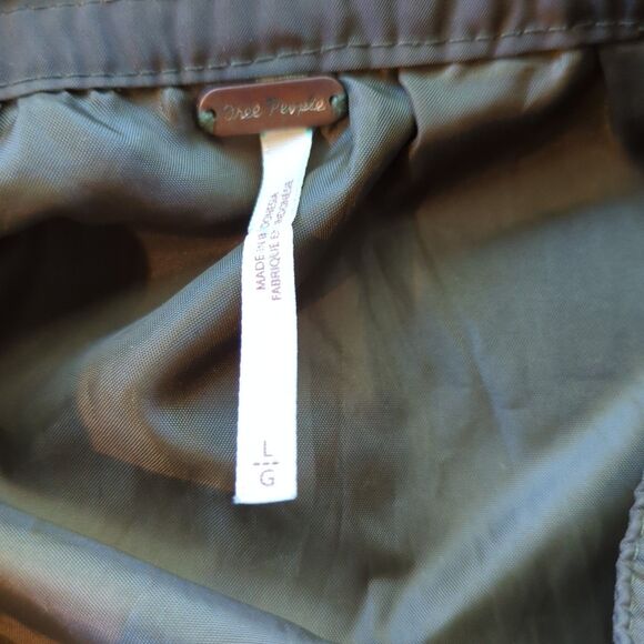 Free People Midnight Bomber Jacket Womens Large Green Full Zip Satin - Picture 5 of 9